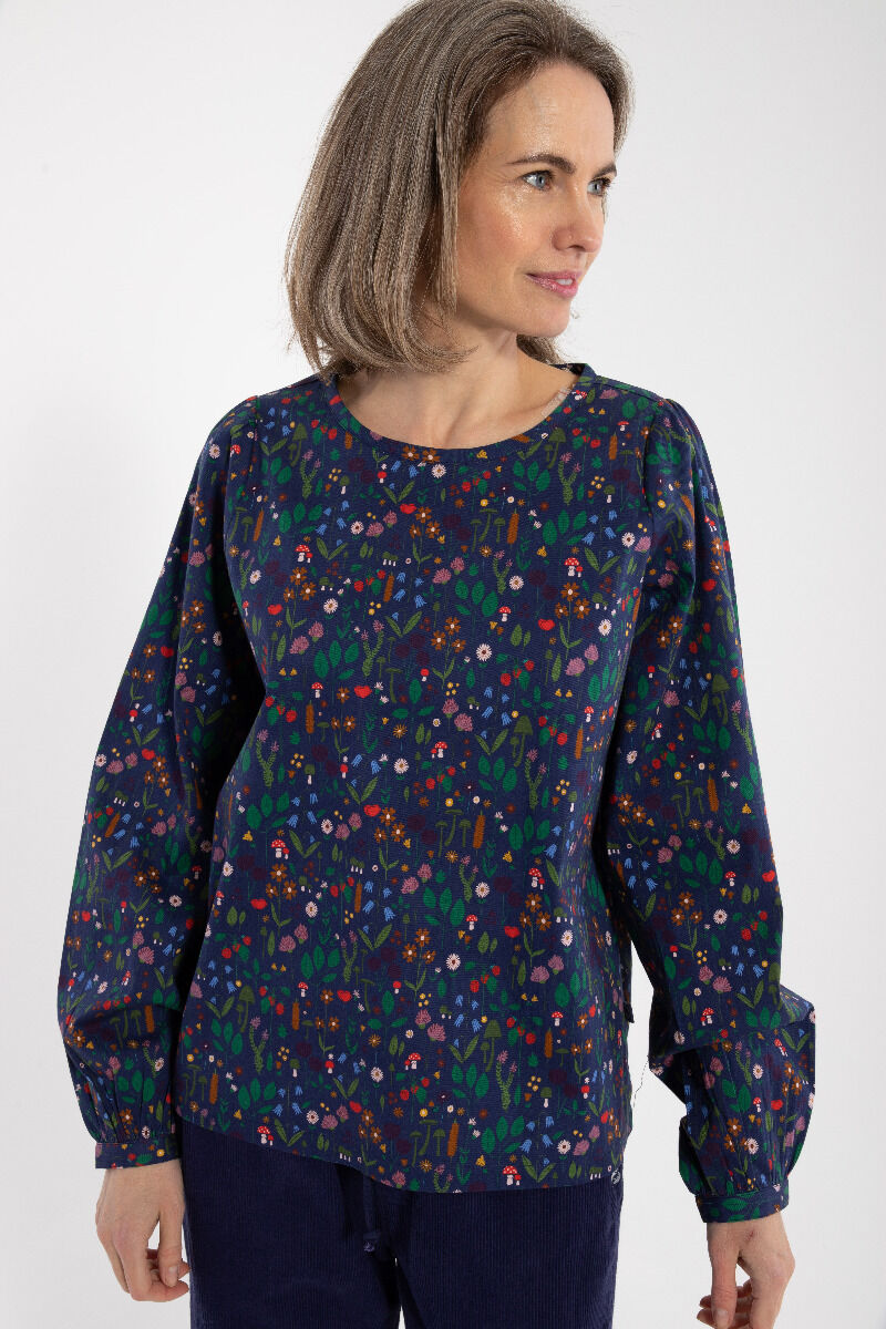 Danebette Poplin Shirt Grey Marine BOTANICAL