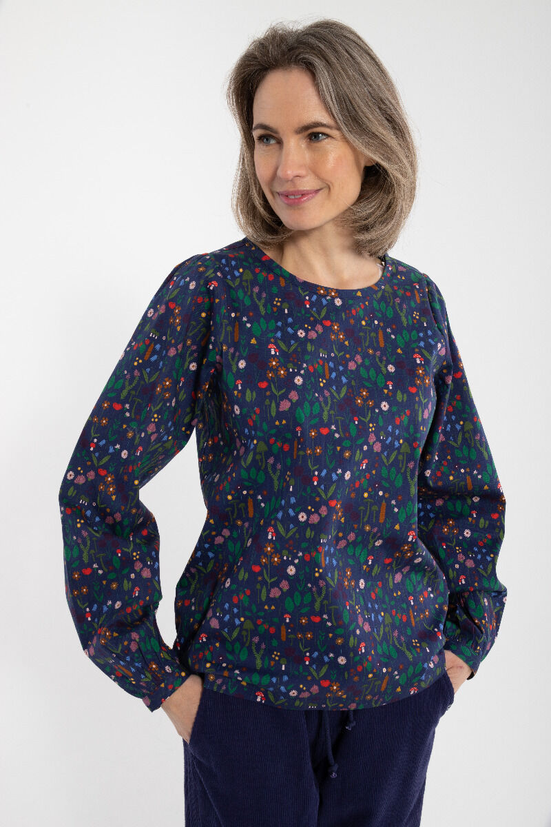 Danebette Poplin Shirt Grey Marine BOTANICAL