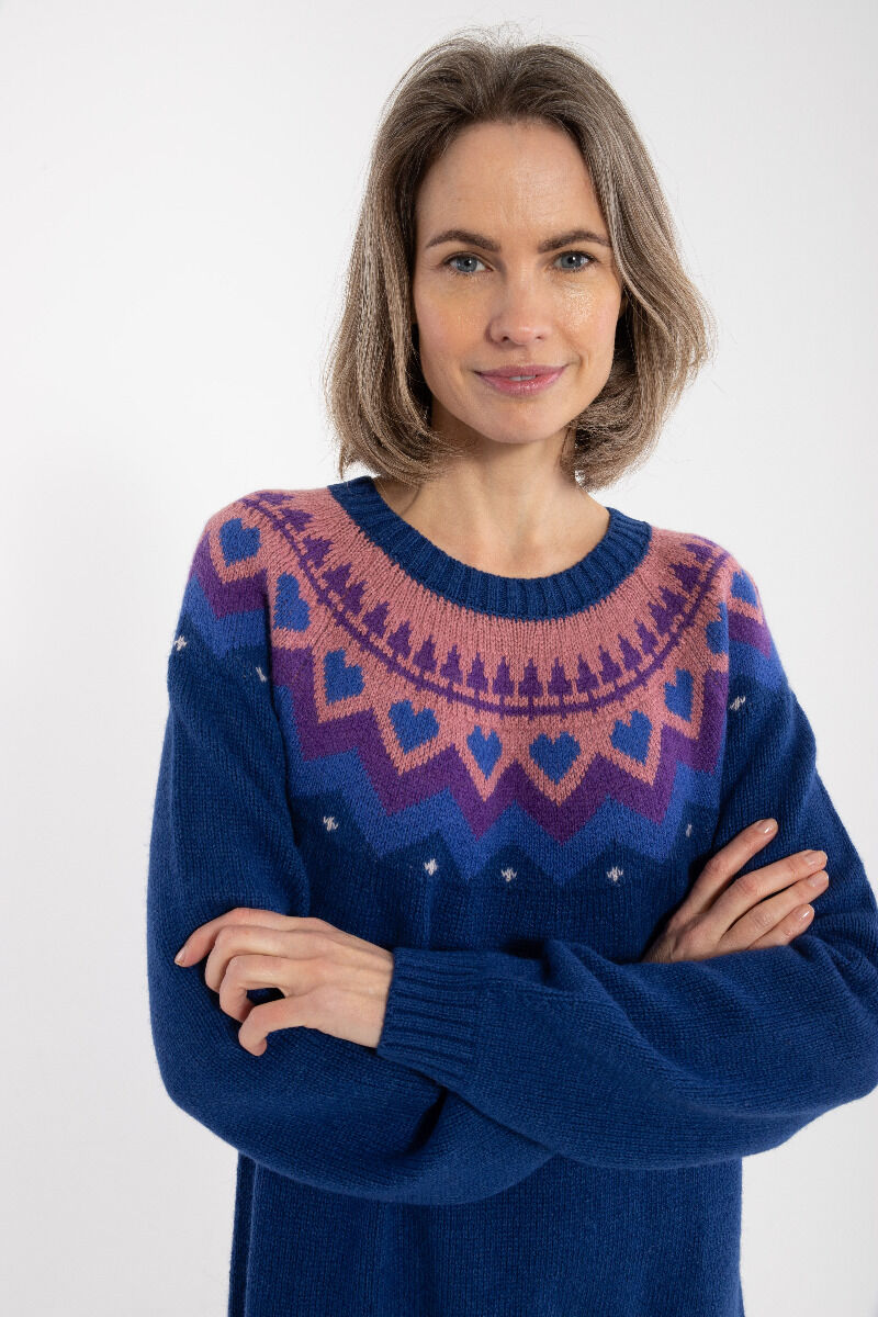 Danesukkertop Wool Sweater Dress Deep Marine