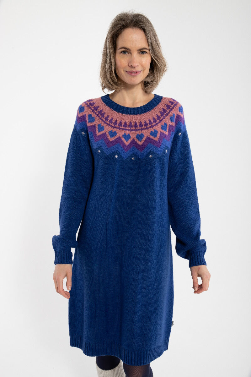 Danesukkertop Wool Sweater Dress Deep Marine