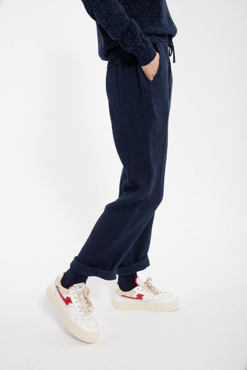 Daneliseleje Heavy Cloth Pants Dark Navy