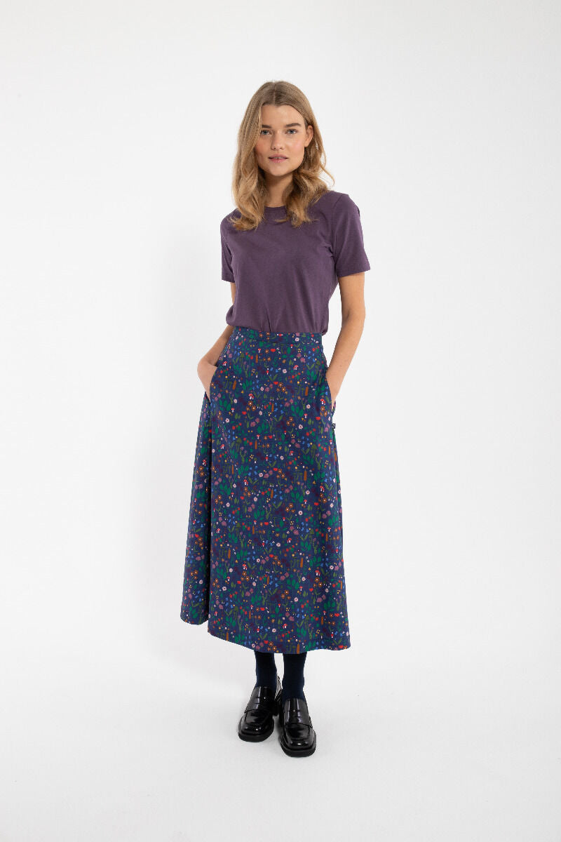 Danebrava Poplin Skirt Grey Marine BOTANICAL
