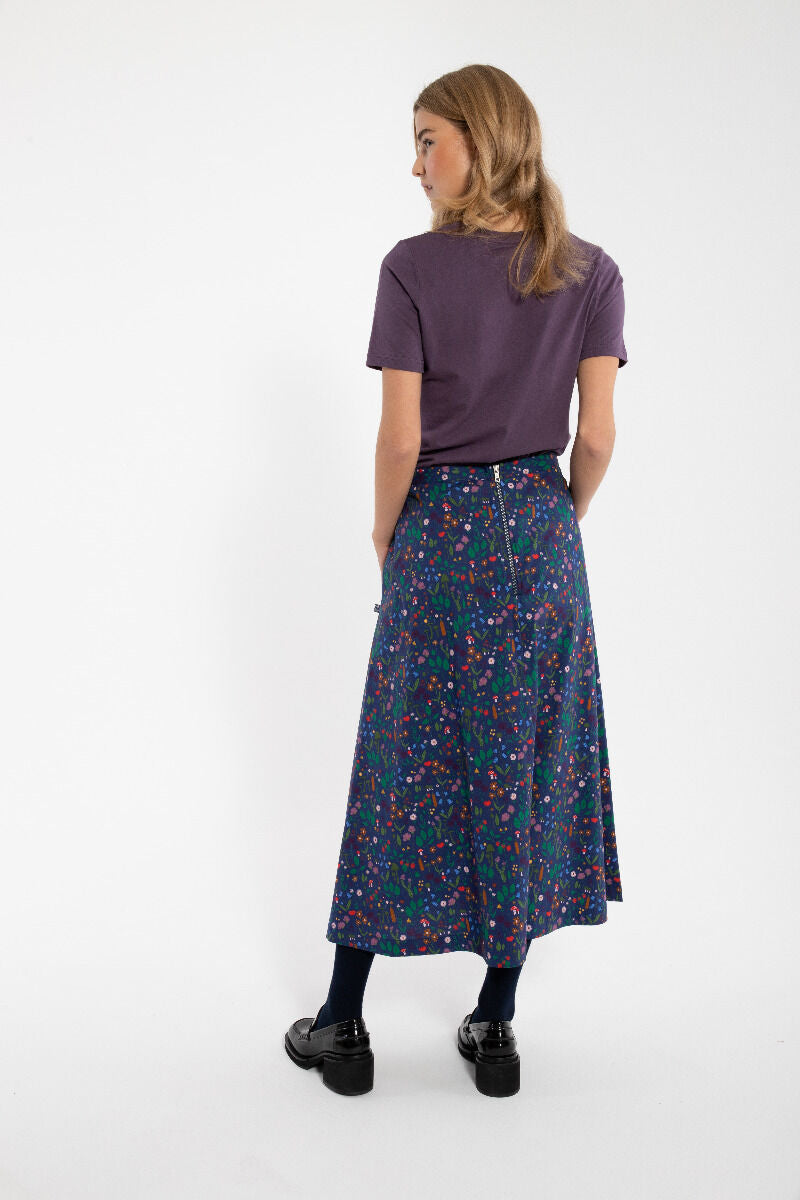 Danebrava Poplin Skirt Grey Marine BOTANICAL