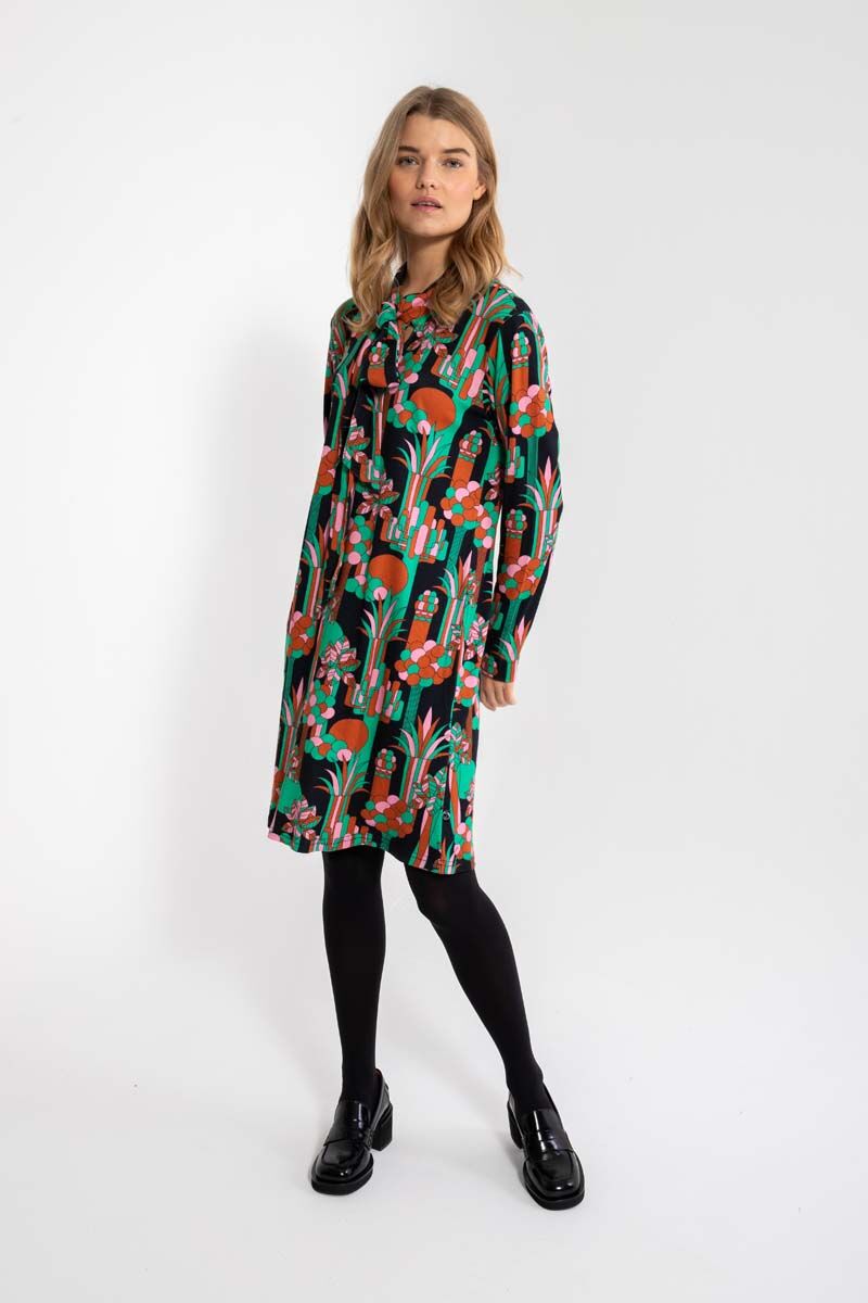 Danekronborg Heavy Interlock Dress Black FLOWFOREST