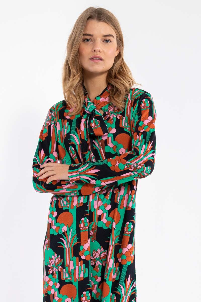 Danekronborg Heavy Interlock Dress Black FLOWFOREST