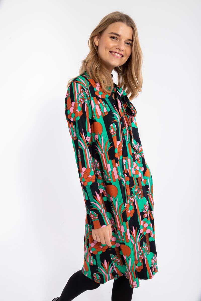 Danekronborg Heavy Interlock Dress Black FLOWFOREST