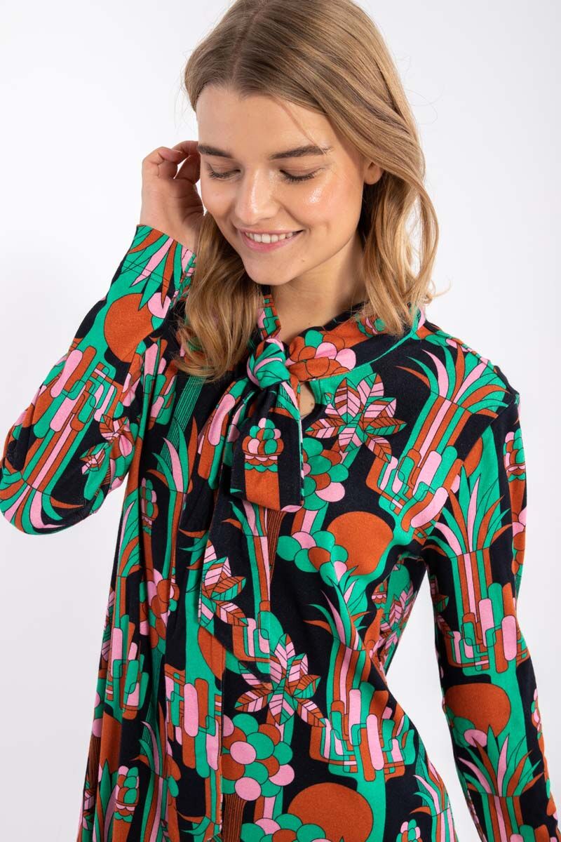 Danekronborg Heavy Interlock Dress Black FLOWFOREST