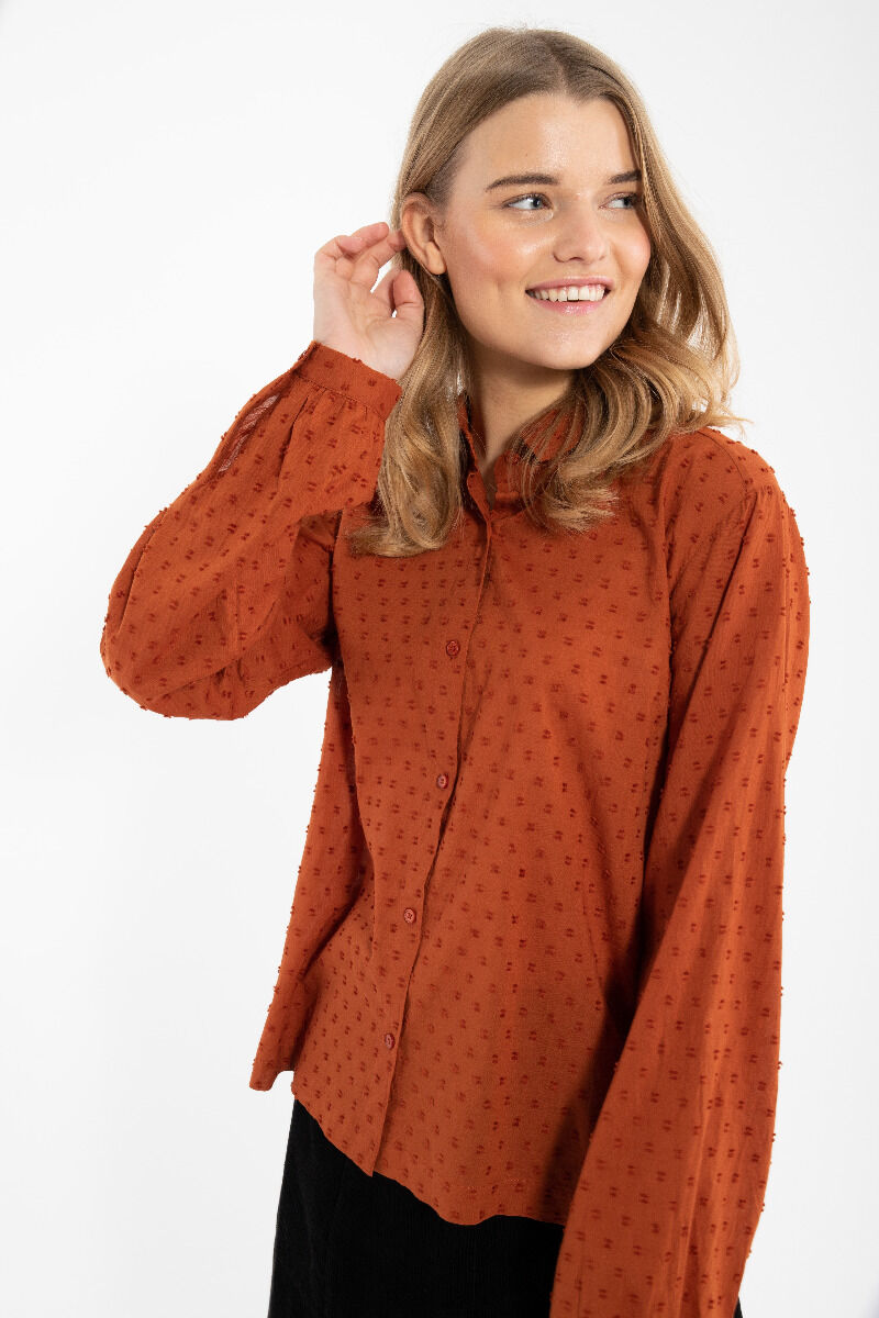 Danenovember Cotton Dot Shirt Rust