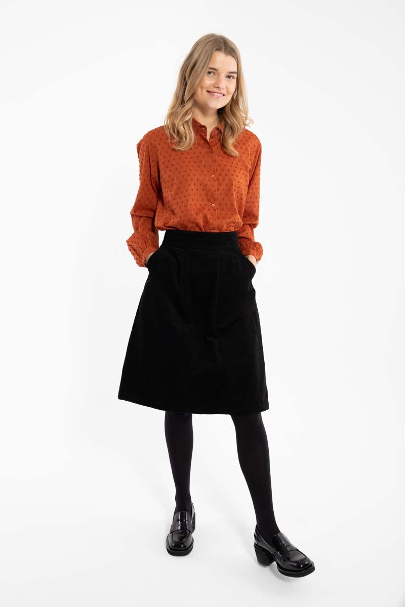 Danemaren Cord Skirt Black