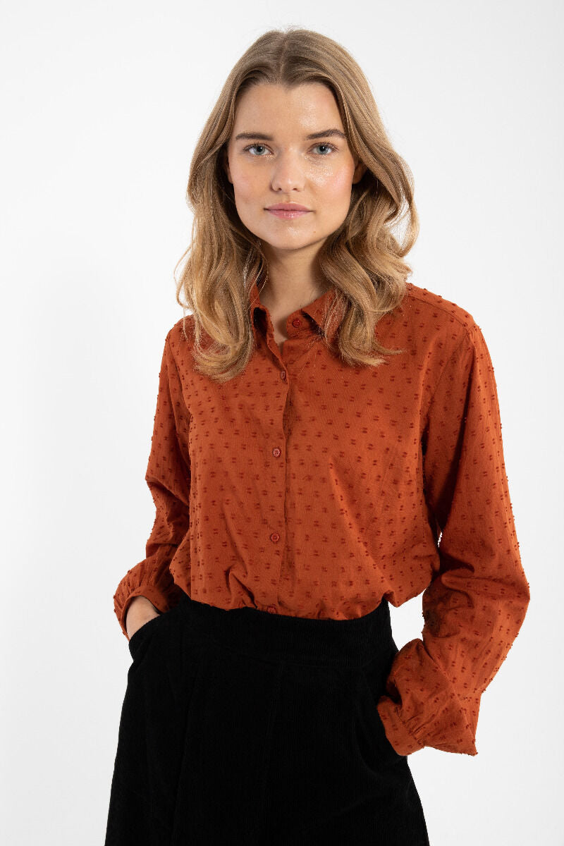 Danenovember Cotton Dot Shirt Rust