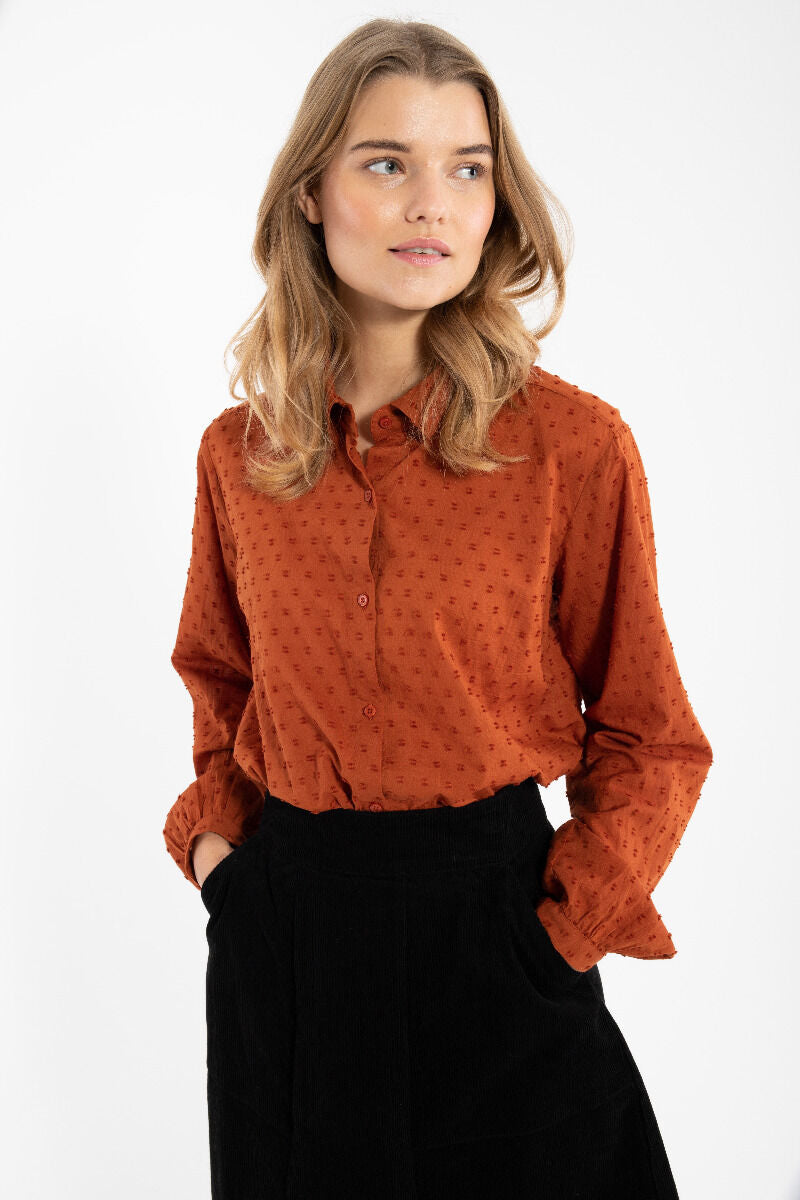 Danenovember Cotton Dot Shirt Rust