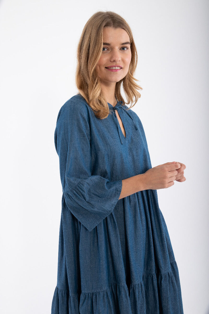 Danekamelia Chambrey Dress Dark Indigo