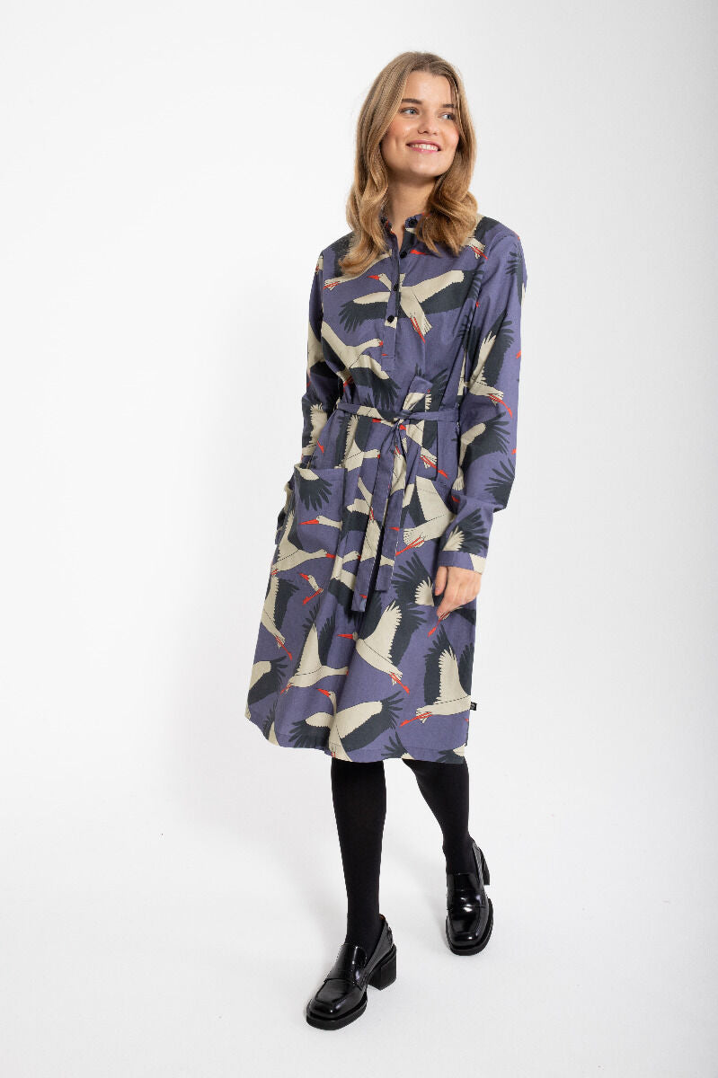 Daneheritage Poplin Dress Blue Grey STORK