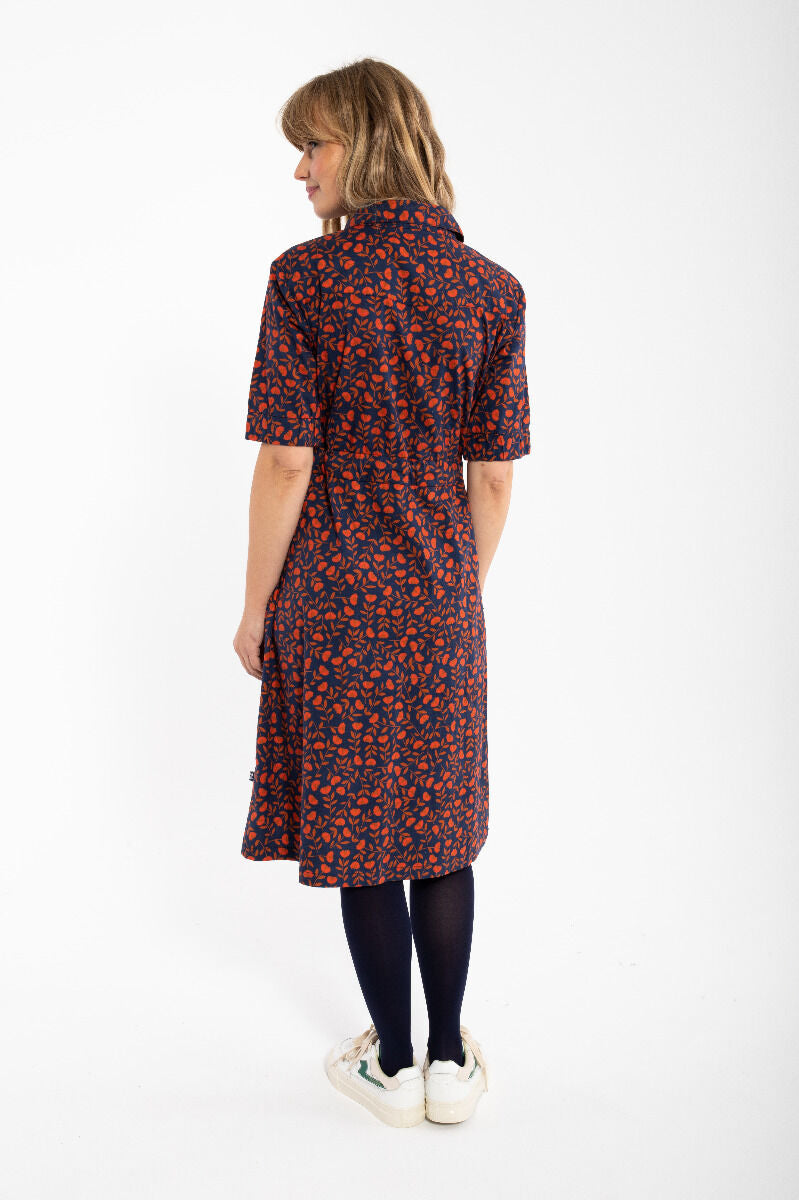 Danesusanne Poplin Dress Deep Marine FLEURIE