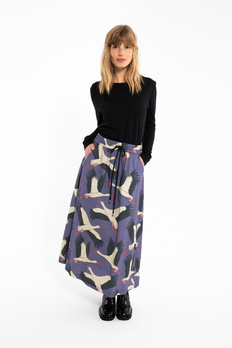 Danespresso Poplin Skirt Blue Grey STORK