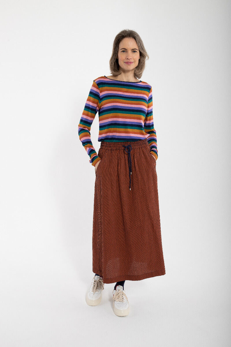 Danespresso Searsucker Skirt Rust/Dark Navy