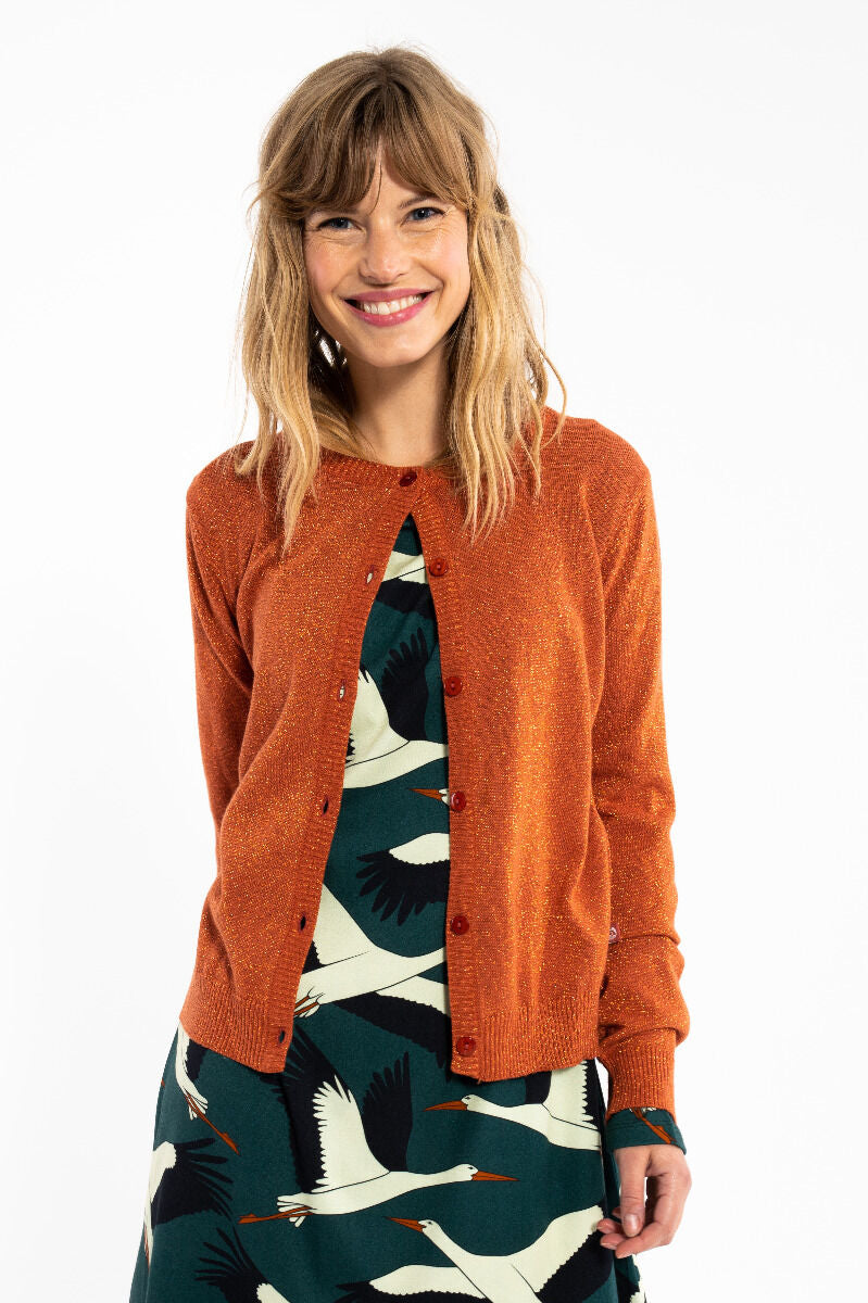 Danesaga Glitter Cardigan Rust GLITTER