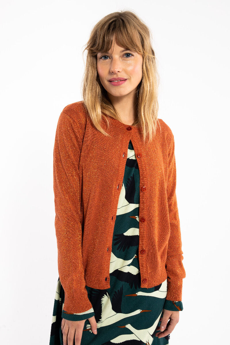 Danesaga Glitter Cardigan Rust GLITTER