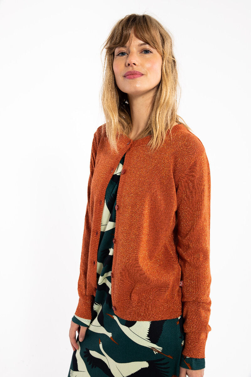 Danesaga Glitter Cardigan Rust GLITTER