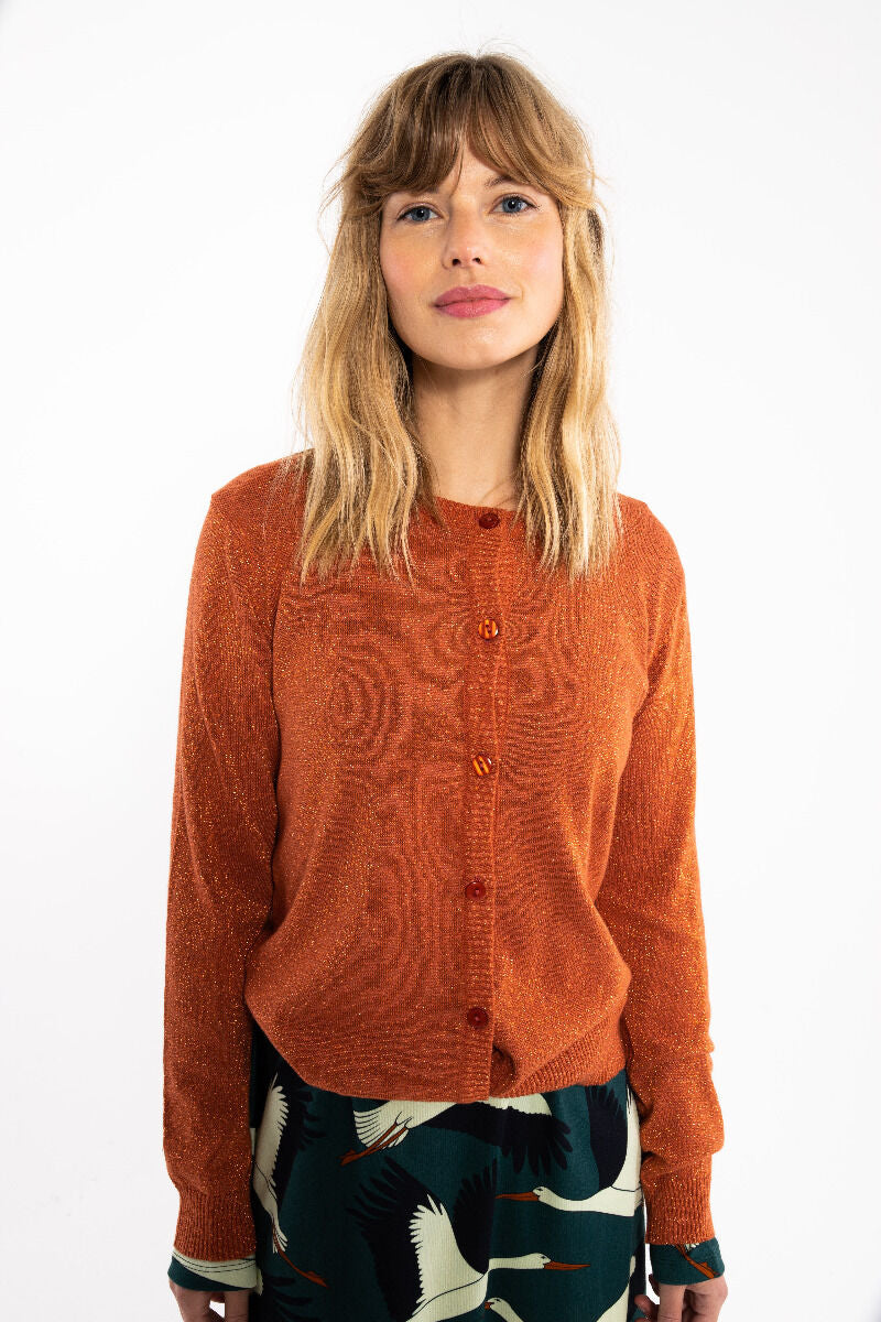 Danesaga Glitter Cardigan Rust GLITTER