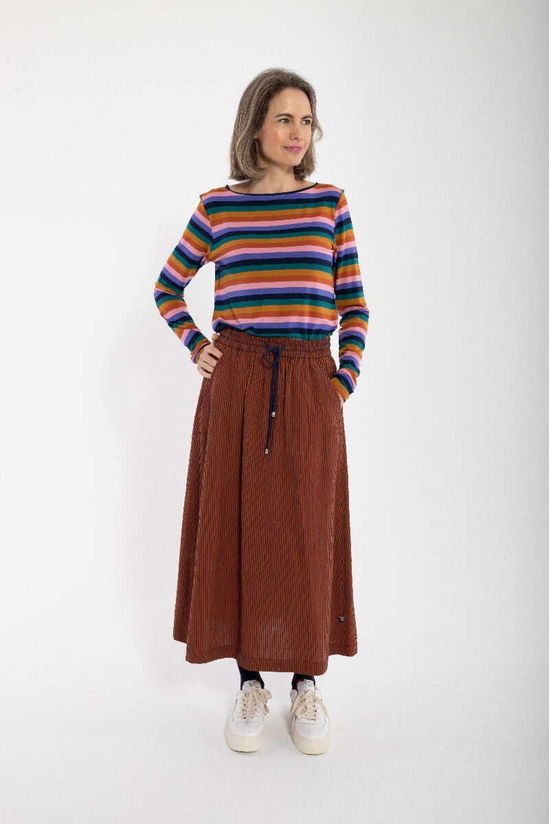 Danespresso Seersucker Skirt Rust/Dark Navy