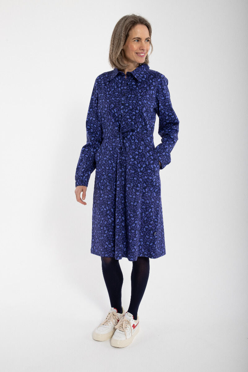 Daneditte Poplin Dress Grey Marine FLEURIE
