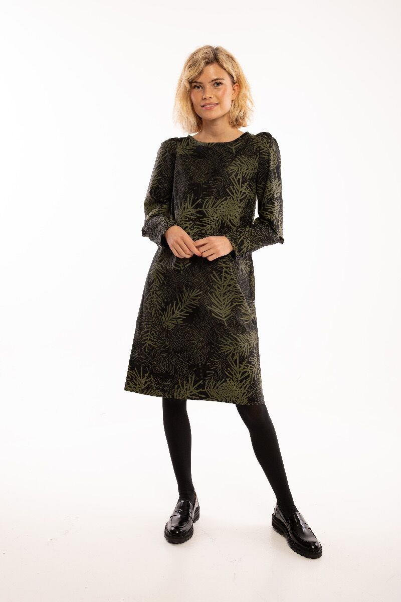 ORGANIC - Danelund Dress Black/olive FINEPINE