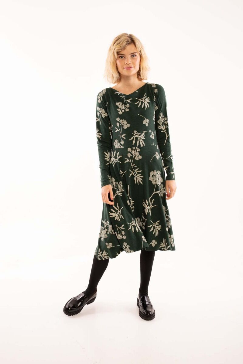 ORGANIC - Danesigrid Viscose Dress Black green HEMLOCK