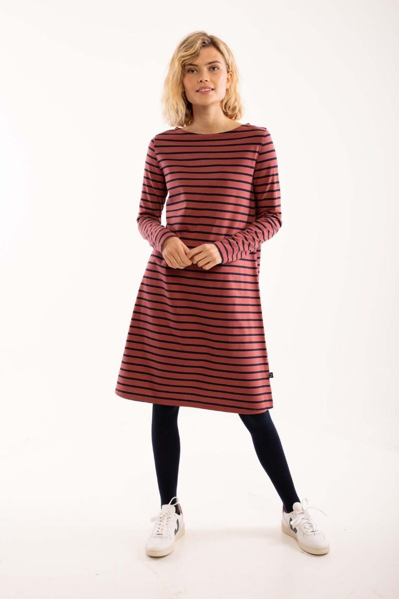 ORGANIC - Nassau Dress Rose tile/dark navy