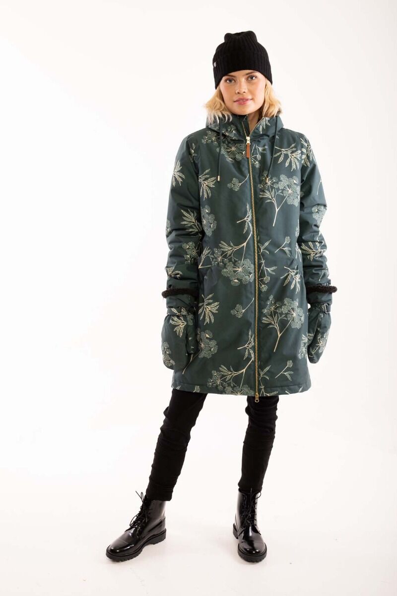 Gurli Winter Parka Black green/Light beige HEMLOCK