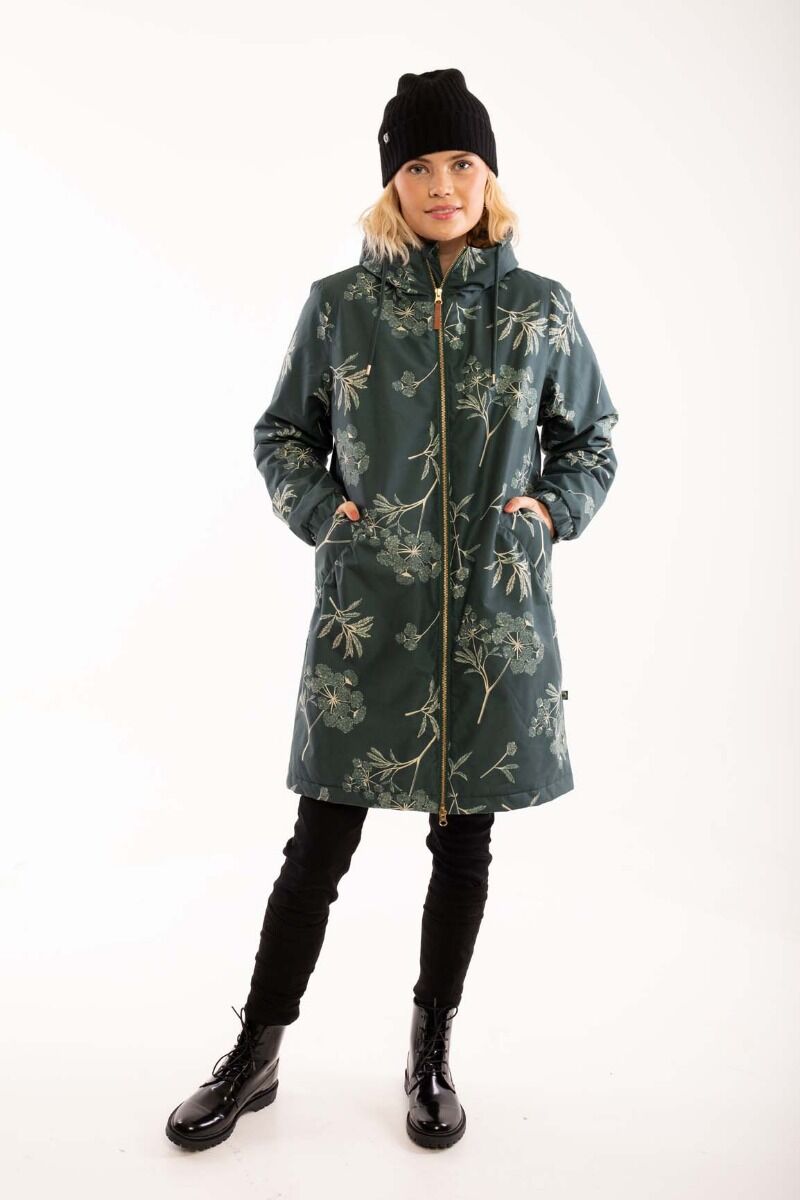 Gurli Winter Parka Black green/Light beige HEMLOCK
