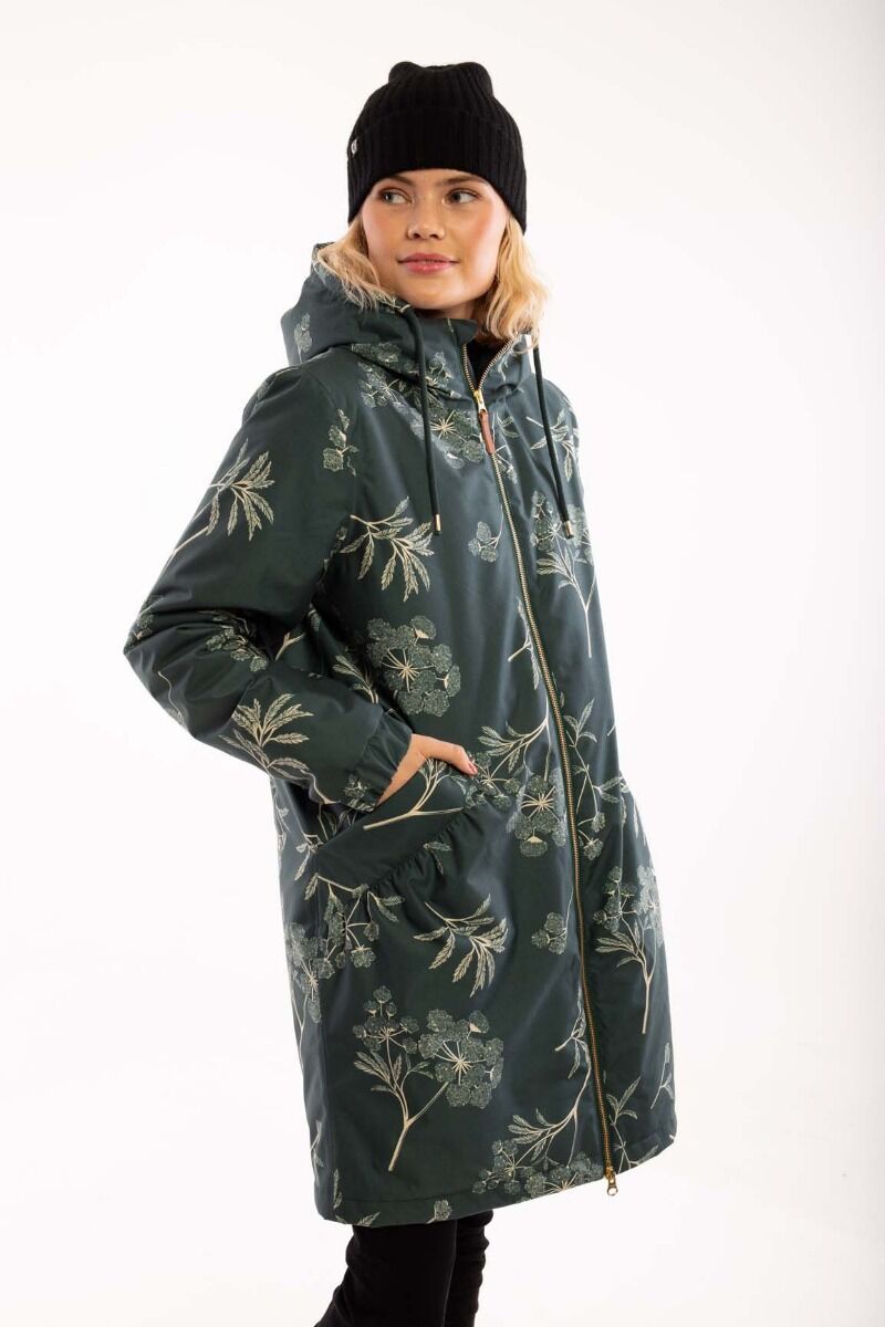 Gurli Winter Parka Black green/Light beige HEMLOCK