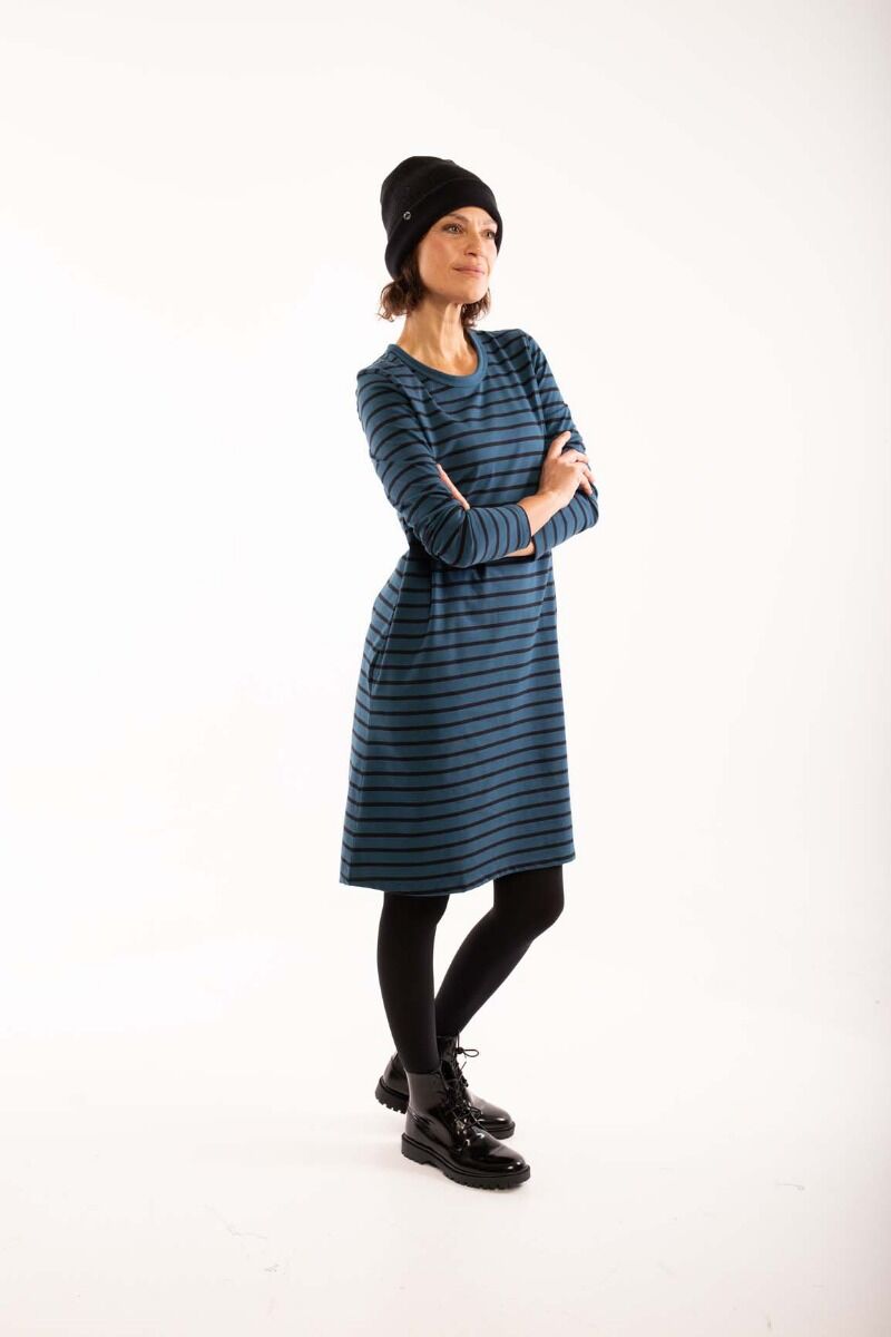 ORGANIC - Vibeke Dress Stone blue/black