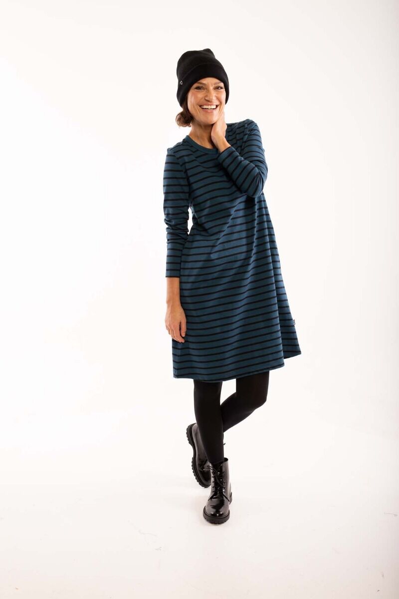 ORGANIC - Vibeke Dress Stone blue/black
