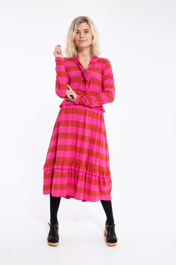 Danopera Wool Dress Dk Rust/Hot Pink