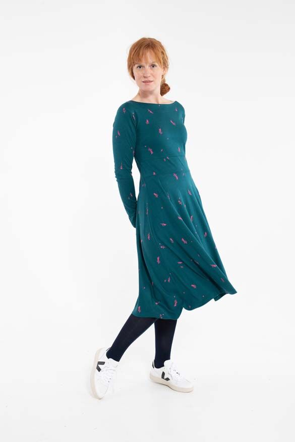 Danesigrid Cotton Dress Dark Duck/Hotpink MARKBLOMST