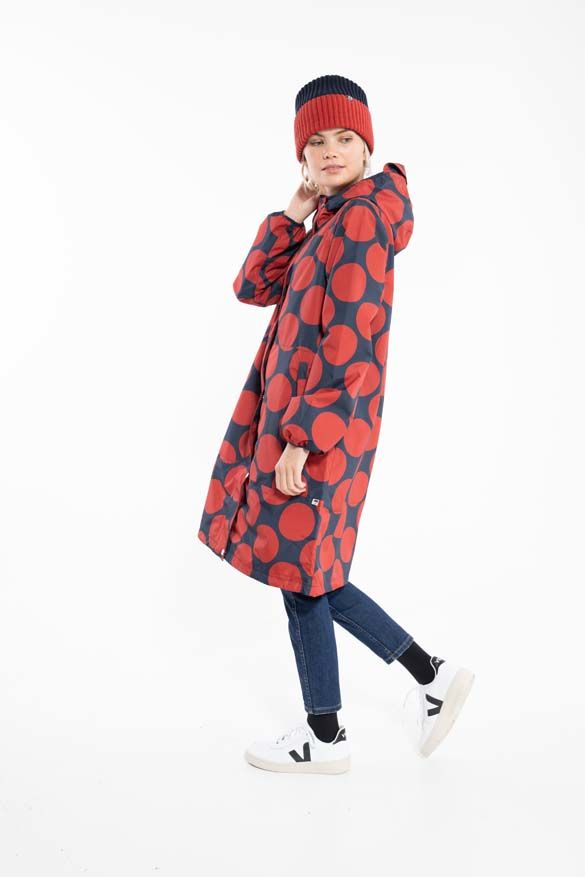 Danedith Rainjacket Dk Navy/Dk Rust MEGADOT