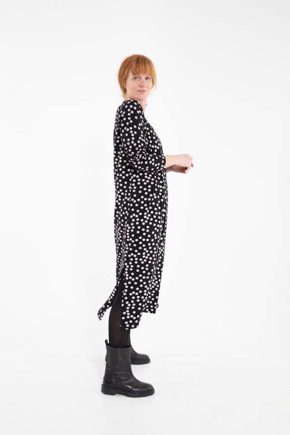 ORGANIC - Danecasilda dress Black/Lt Beige FUNDOTS