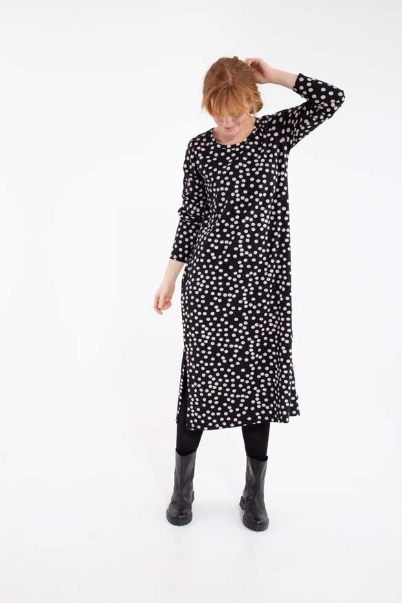 ORGANIC - Danecasilda dress Black/Lt Beige FUNDOTS