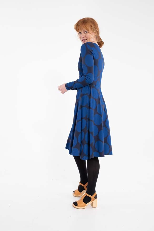 ORGANIC - Danesigrid Viscose Dress Dk Navy/Indigo MEGADOT