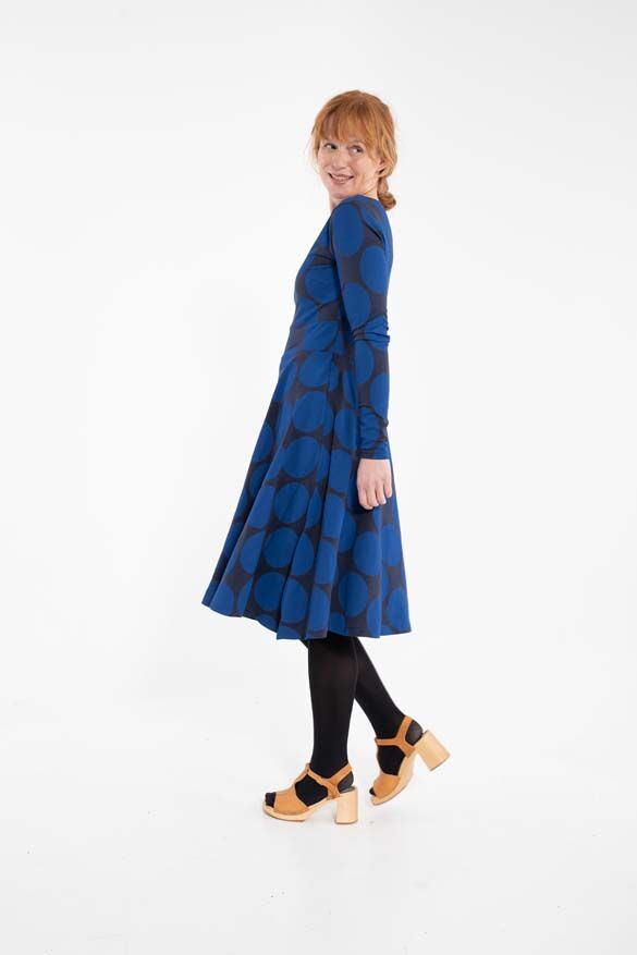 ORGANIC - Danesigrid Viscose Dress Dk Navy/Indigo MEGADOT