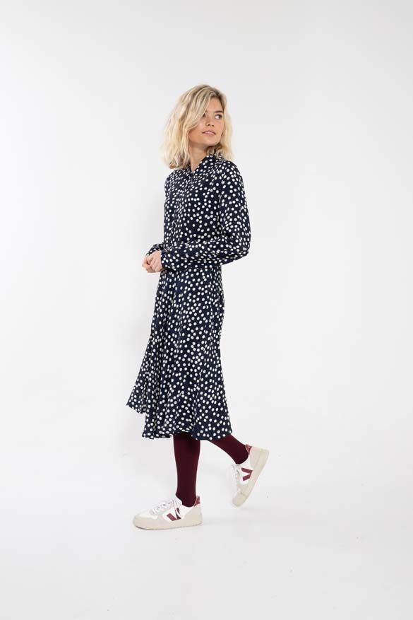 Daneprimeur Dress Dk Navy/Lt Beige FUNDOTS