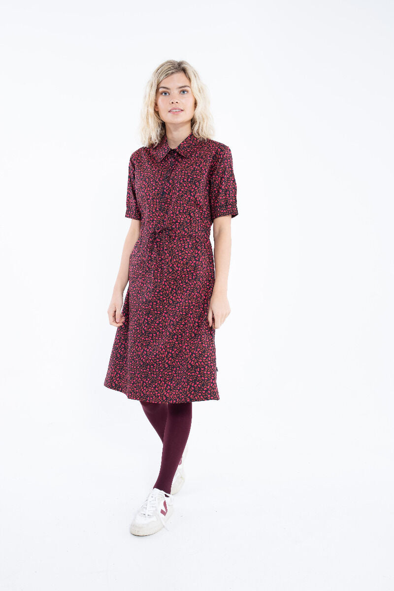Danesusanne Poplin Dress Black/Pink FLEURIE