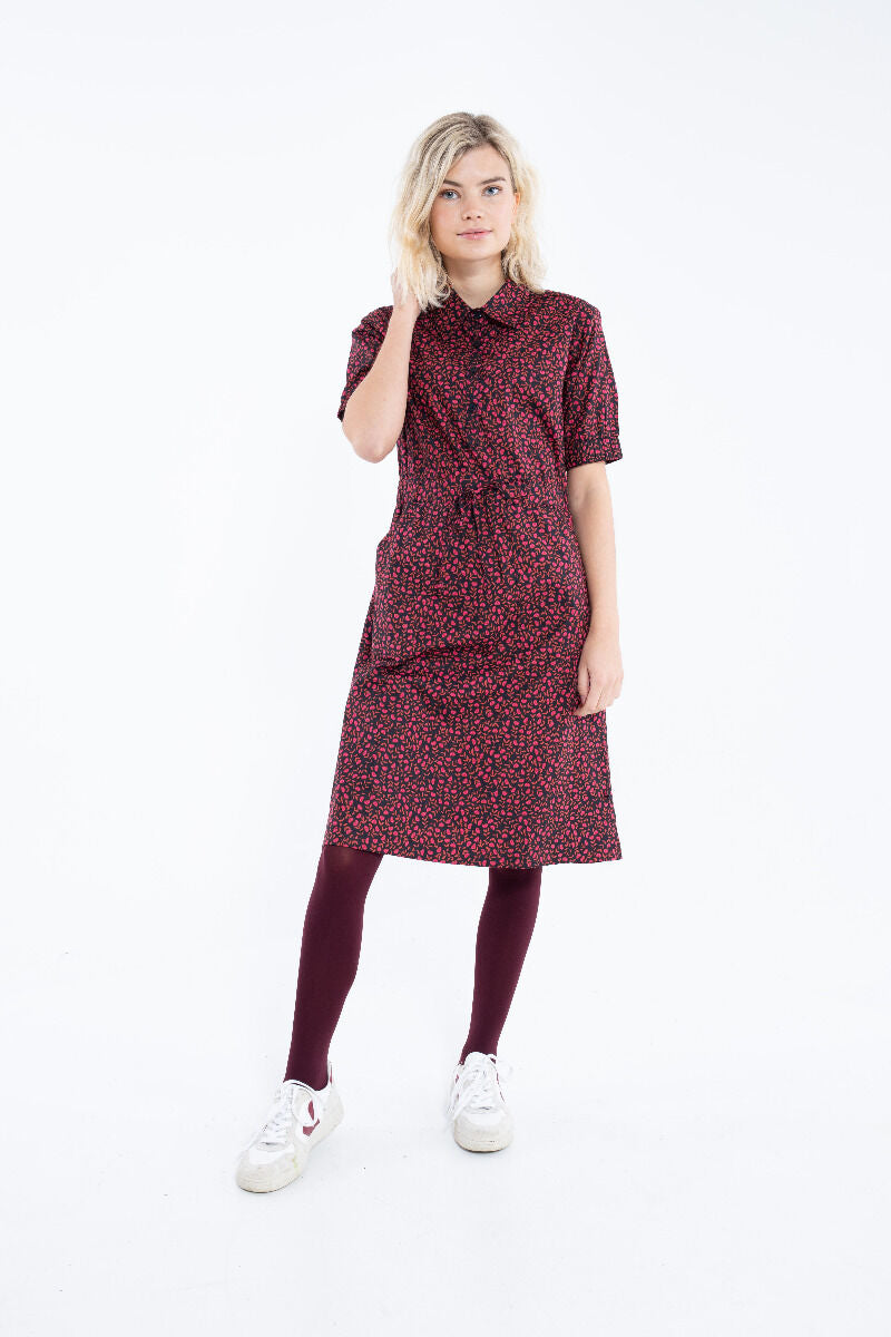 Danesusanne Poplin Dress Black/Pink FLEURIE