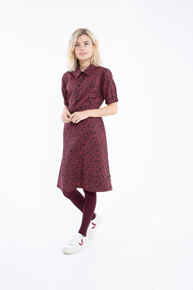 Danesusanne Poplin Dress Black/Pink FLEURIE