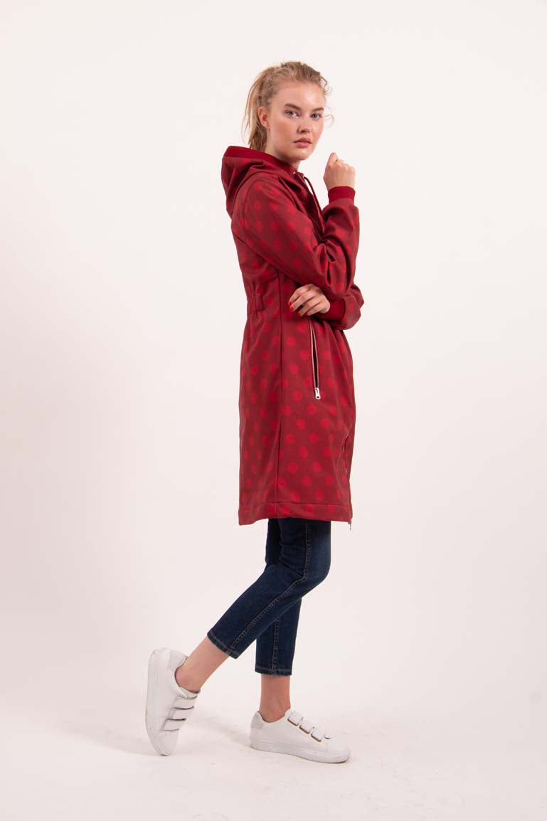 Danejane Softshell Dark Red/Red DOTS