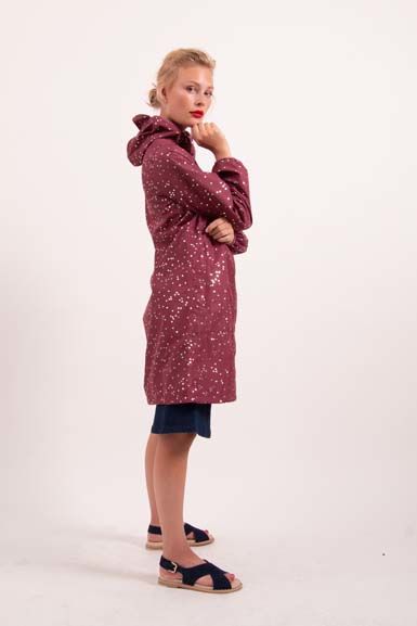 Danedith Rainjacket Sweet Wine Silver CONFETTI