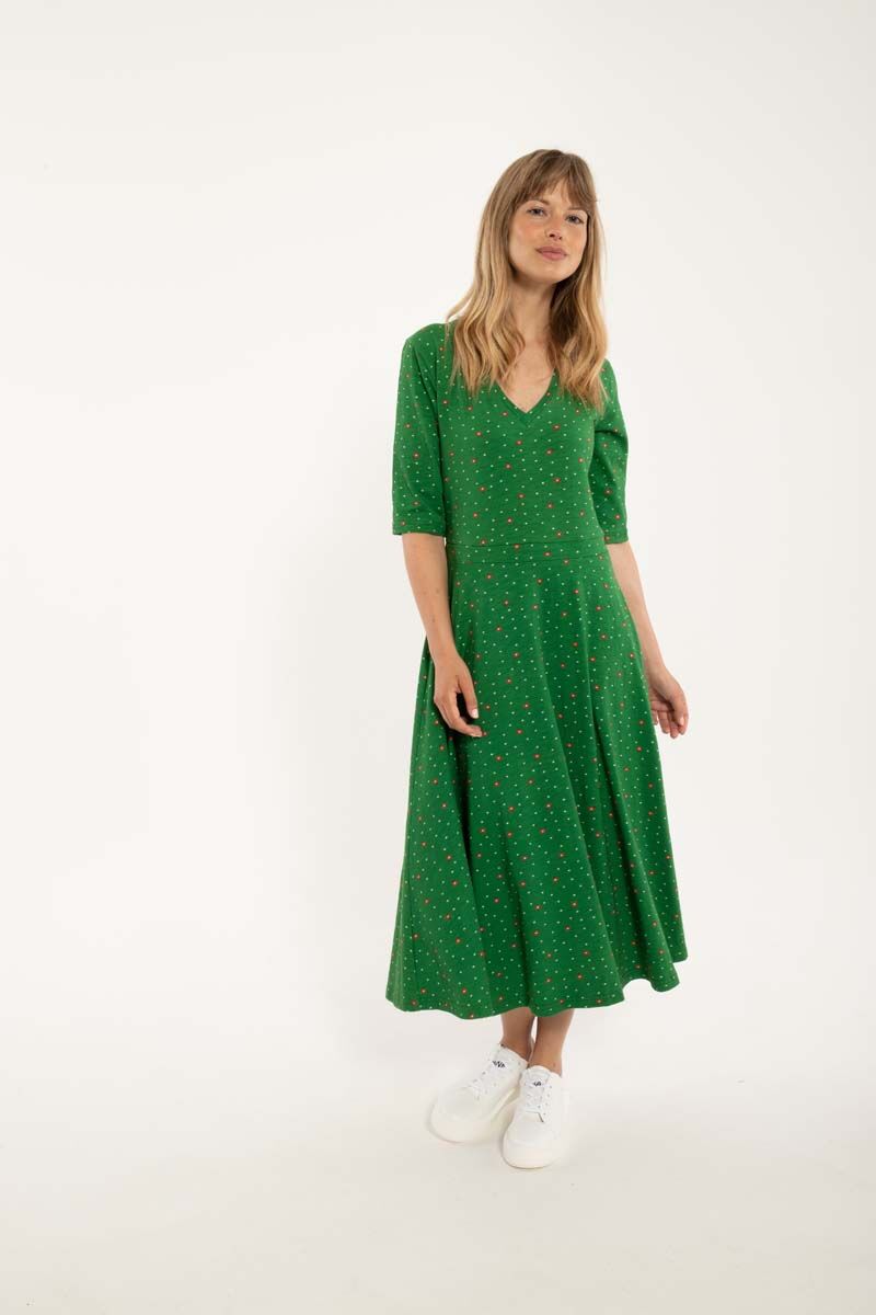 Danandersen Slub Dress Grass Green SPRINKLE Danandersen Slub Dress Grass Green SPRINKLE