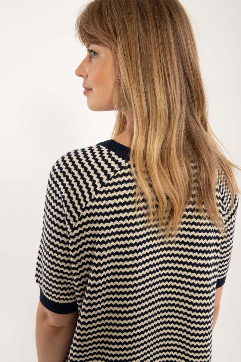 Daneblomme Pearl Knit Sweater Dress Dark Navy/Chalk