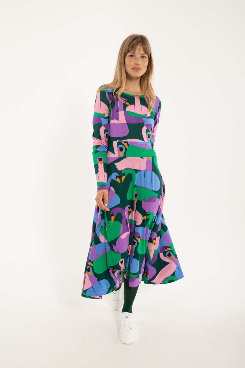 Danesigrid Cotton Dress Dark Duck SWANOSCOPE